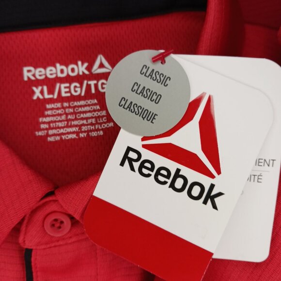 Reebok Delta Polo Shirt Athletic Performance Mens Size XL Golf Polo Baked Apple - Picture 3 of 6